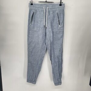 ATHLETA Pants Womens 2 Blue Cabo Linen Jogger Lightweight Breathable Drawstring‎